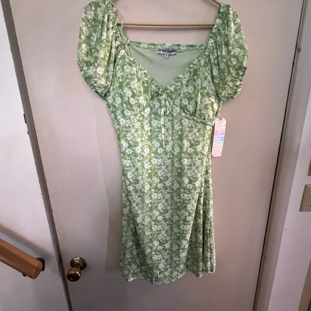 Green Floral Dress by Almost Famous